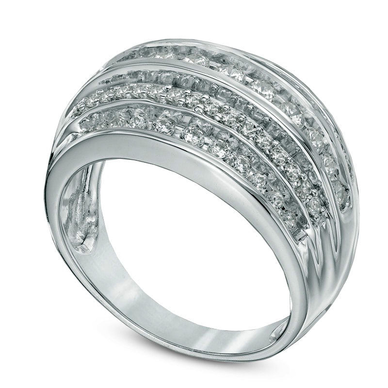 0.75 CT. T.W. Natural Diamond Layered Anniversary Ring in Solid 10K White Gold