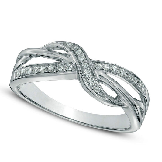 0.10 CT. T.W. Natural Diamond Sideways Infinity Ring in Sterling Silver