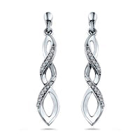 0.1 CT. T.W. Diamond Cascading Drop Earrings in Sterling Silver