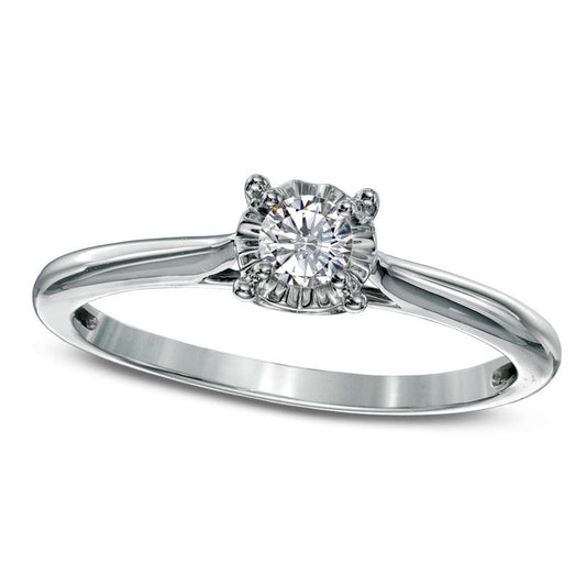 0.20 CT. Natural Clarity Enhanced Diamond Solitaire Engagement Ring in Solid 10K White Gold