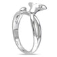 Natural Diamond Accent Calla Lily Ring in Sterling Silver