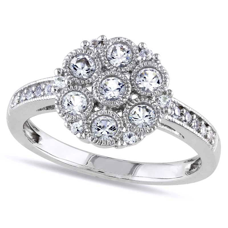 Lab-Created White Sapphire Ring in Sterling Silver