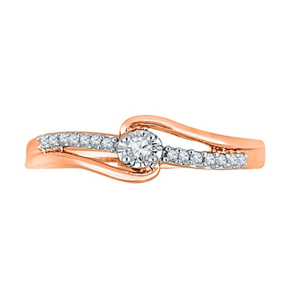 0.10 CT. T.W. Natural Diamond Promise Ring in Solid 10K Rose Gold