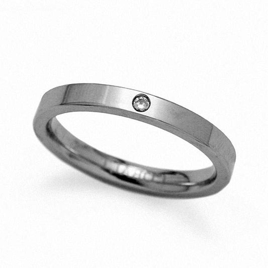 3.0mm Natural Diamond Accent Cobalt Band Thumb Ring