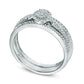 0.20 CT. T.W. Natural Diamond Cluster Bridal Engagement Ring Set in Solid 10K White Gold