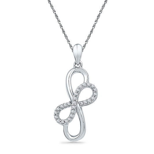0.17 CT. T.W. Natural Diamond Double Infinity Pendant in Sterling Silver