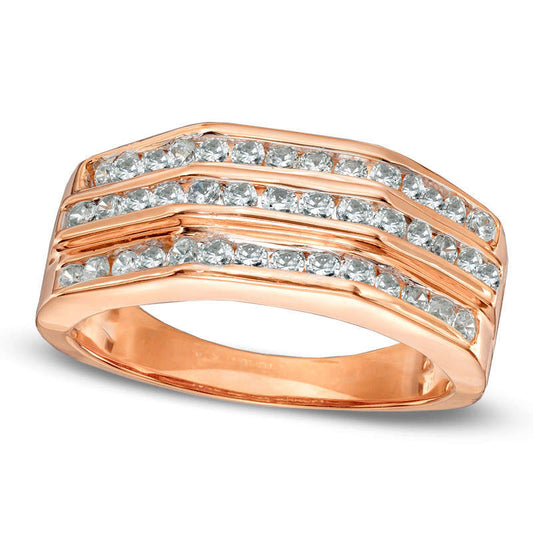 Men's 0.50 CT. T.W. Natural Diamond Wedding Band in Solid 10K Rose Gold