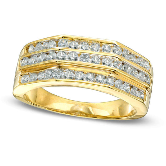 Men's 1.0 CT. T.W. Natural Diamond Wedding Band in Solid 10K Yellow Gold