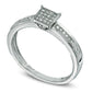 0.10 CT. T.W. Natural Diamond Square Cluster Engagement Ring in Solid 10K White Gold