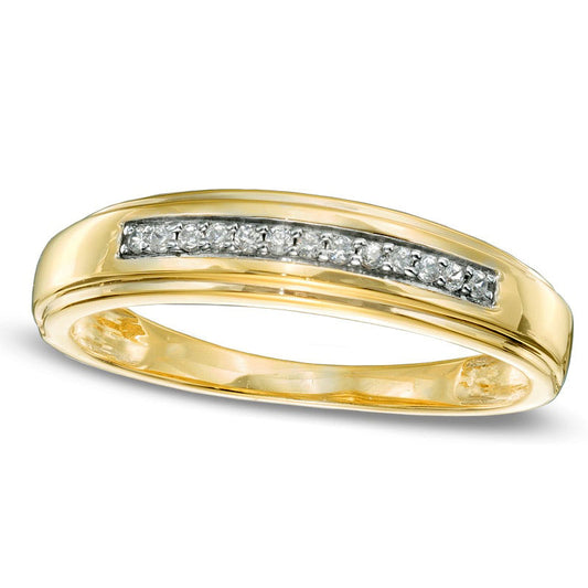 0.10 CT. T.W. Natural Diamond Wedding Band in Solid 10K Yellow Gold