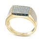 Men's 0.33 CT. T.W. Enhanced Black and White Natural Diamond Ring in Solid 10K Yellow Gold