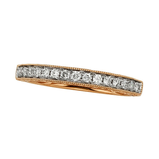 0.25 CT. T.W. Certified Natural Diamond Anniversary Band in Solid 14K Rose Gold (I/I2)