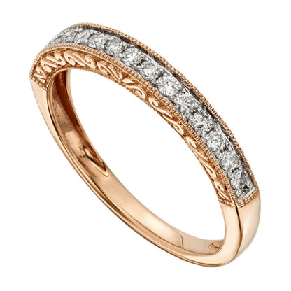 0.25 CT. T.W. Certified Natural Diamond Anniversary Band in Solid 14K Rose Gold (I/I2)