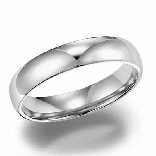 Ladies' 4.0mm Comfort Fit Wedding Band in Solid 10K White Gold
