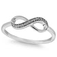Princess-Cut Natural Diamond Accent Infinity Ring in Solid 10K White Gold