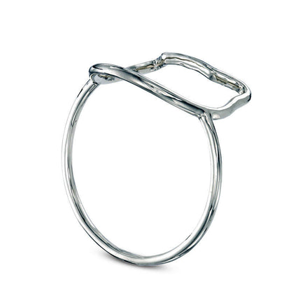 Ladies' Cat Outline Ring in Solid 10K White Gold - Size 7