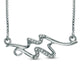 Natural Diamond Accent Abstract Aquarius Zodiac Sign Necklace in Sterling Silver