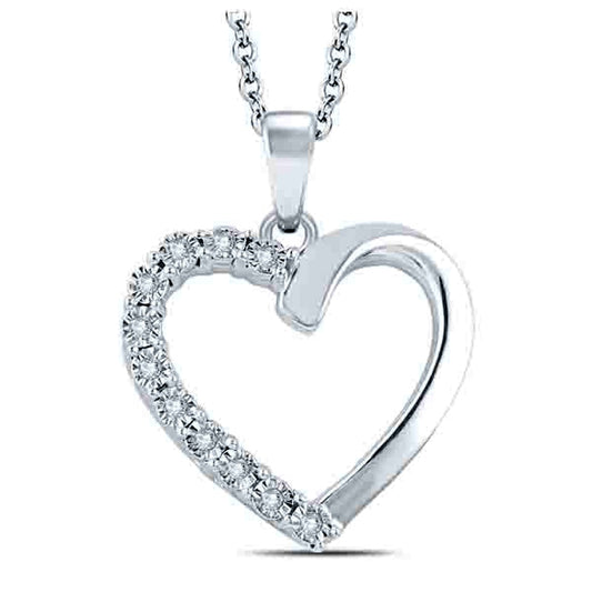Natural Diamond Accent Miracle Heart Pendant in Sterling Silver