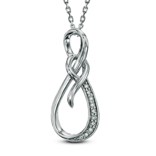 Natural Diamond Accent Infinity Pendant in Sterling Silver