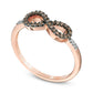 0.17 CT. T.W. Champagne and White Natural Diamond Sideways Infinity Ring in Solid 10K Rose Gold with Black Rhodium