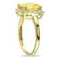 9.0mm Cushion-Cut Citrine and Natural Diamond Accent Frame Ring in Solid 10K Yellow Gold