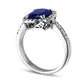 Your Stone Your Story™ Cushion-Cut Blue Sapphire and 0.25 CT. T.W. Natural Diamond Frame Ring in Solid 14K White Gold