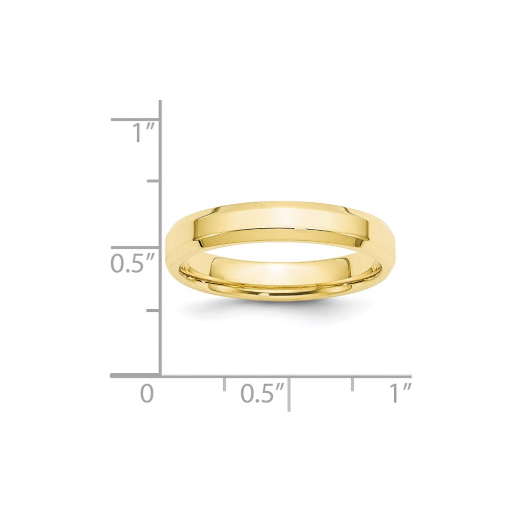 Solid 10K Yellow Gold 4mm Bevel Edge Comfort Fit Men's/Women's Wedding Band Ring Size 7