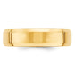 Solid 10K Yellow Gold 6mm Bevel Edge Comfort Fit Men's/Women's Wedding Band Ring Size 14