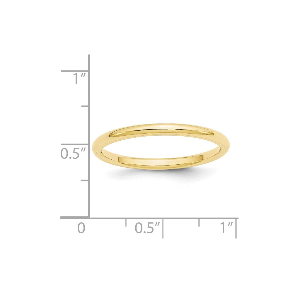 Solid 10K Yellow Gold 2mm Standard Comfort Fit Men's/Women's Wedding Band Ring Size 14