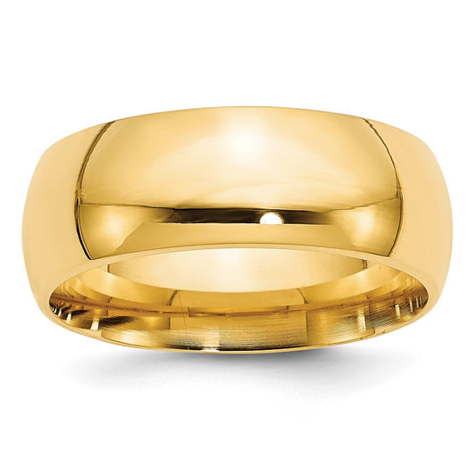 Solid 10K Yellow Gold 8mm Standard Comfort Fit Men's/Women's Wedding Band Ring Size 13.5