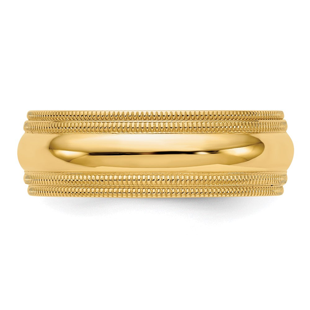 Solid 10K Yellow Gold 7mm Double Milgrain Comfort Fit Men's/Women's Wedding Band Ring Size 5.5