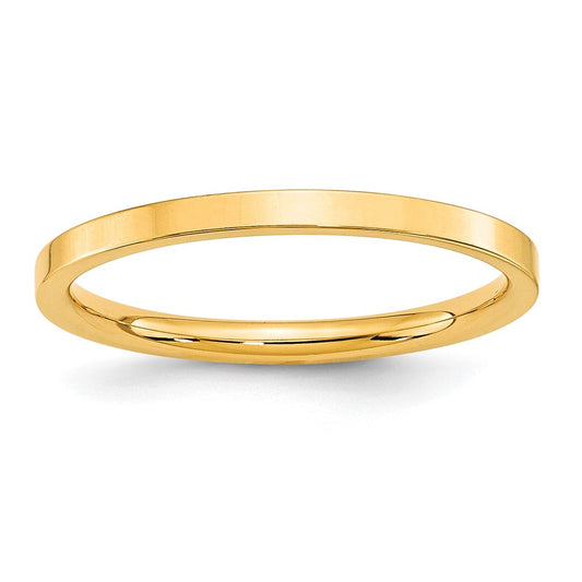 Solid 10K Yellow Gold 2mm Standard Flat Comfort Fit Men's/Women's Wedding Band Ring Size 7.5