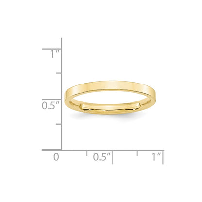 Solid 10K Yellow Gold 2.5mm Standard Flat Comfort Fit Men's/Women's Wedding Band Ring Size 12.5