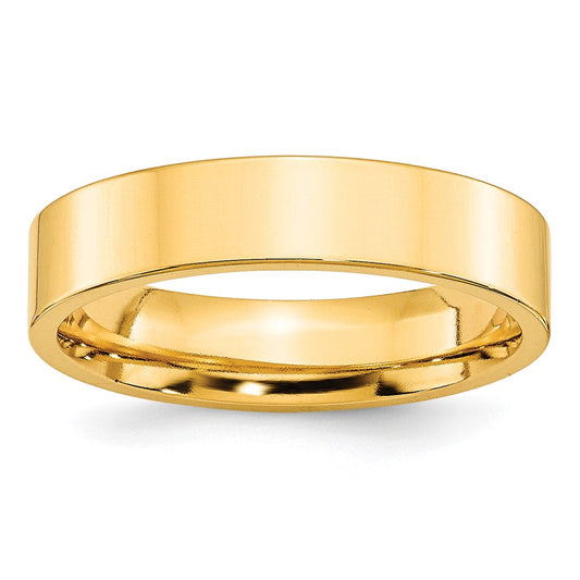 Solid 10K Yellow Gold 5mm Standard Flat Comfort Fit Men's/Women's Wedding Band Ring Size 4.5