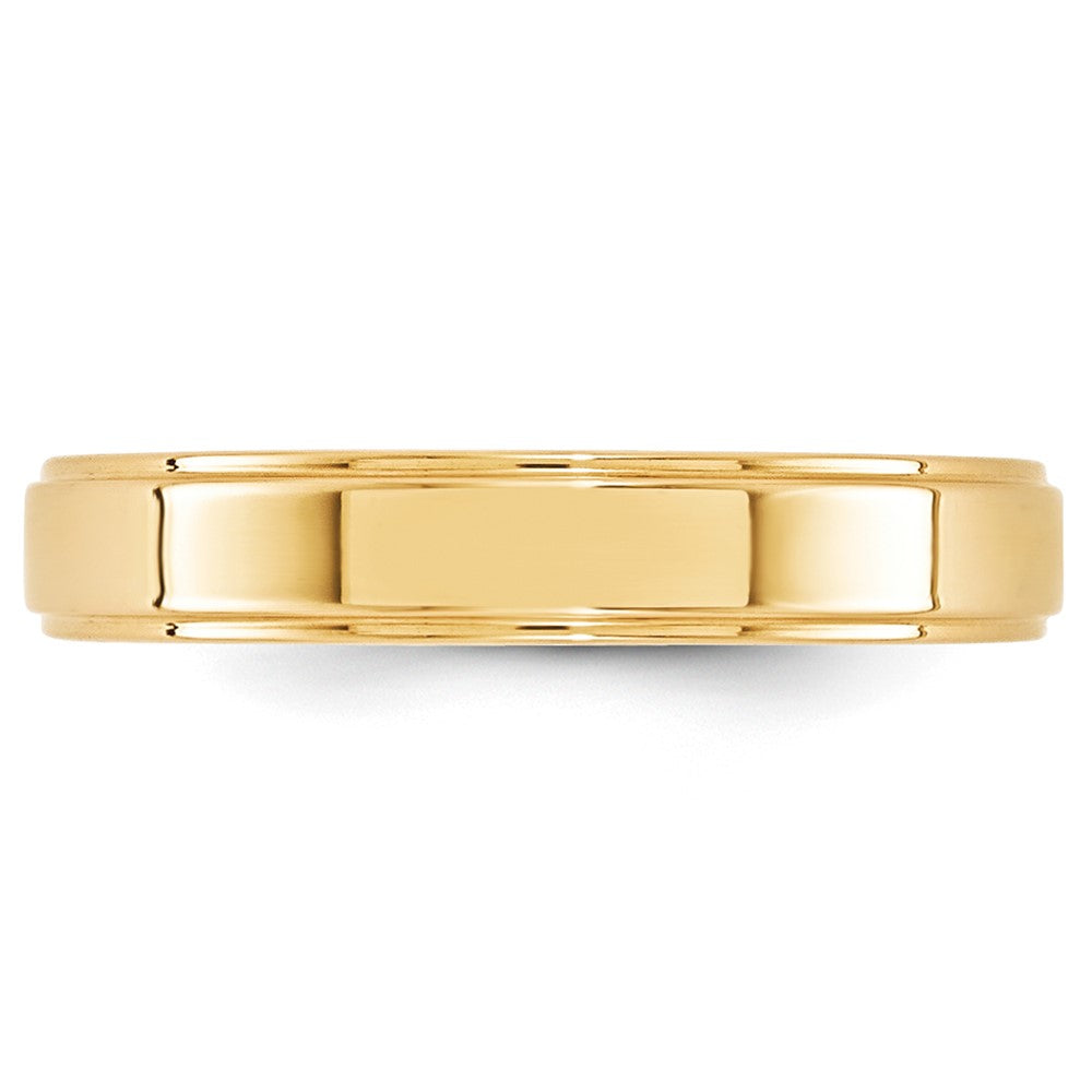 Solid 10K Yellow Gold 4mm Flat with Step Edge Men's/Women's Wedding Band Ring Size 5.5