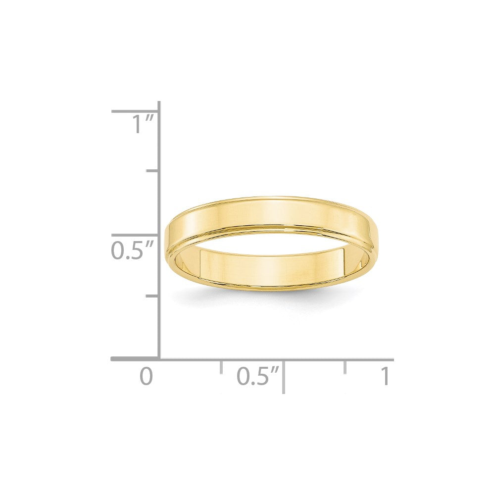 Solid 10K Yellow Gold 4mm Flat with Step Edge Men's/Women's Wedding Band Ring Size 5.5