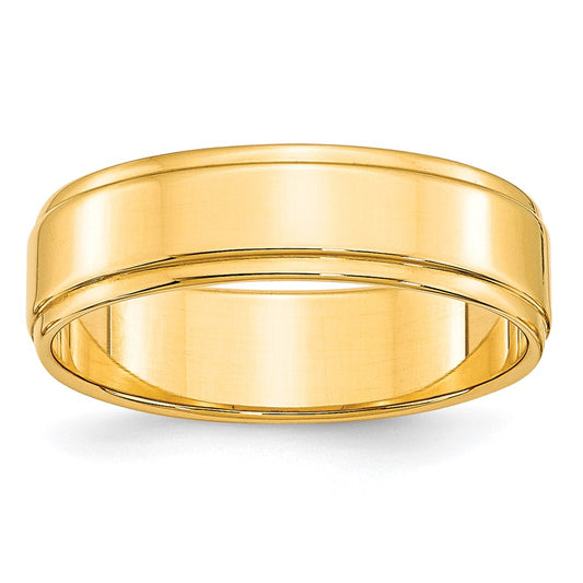 Solid 10K Yellow Gold 6mm Flat with Step Edge Men's/Women's Wedding Band Ring Size 11.5