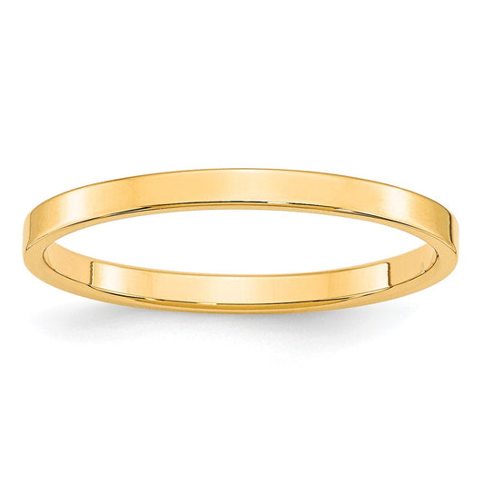Solid 10K Yellow Gold 2mm Light Weight Flat Men's/Women's Wedding Band Ring Size 4