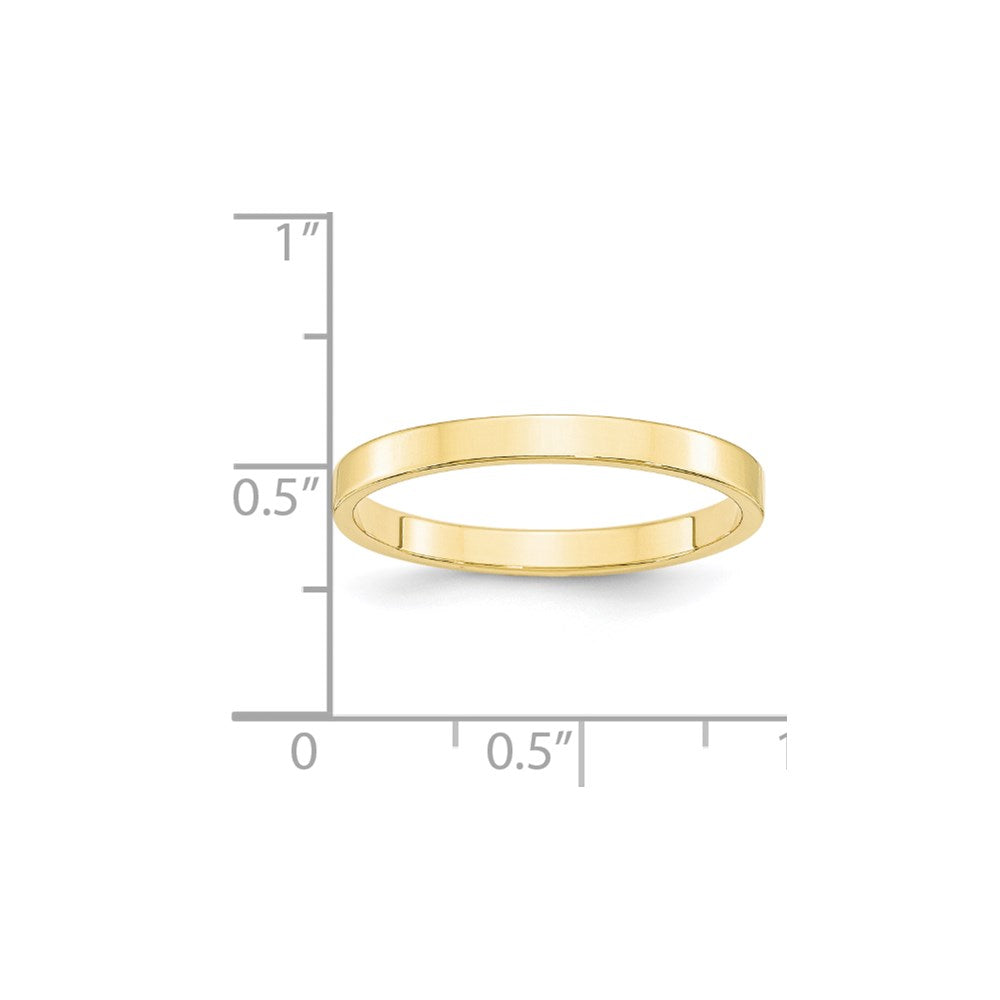 Solid 10K Yellow Gold 2.5mm Light Weight Flat Men's/Women's Wedding Band Ring Size 7.5