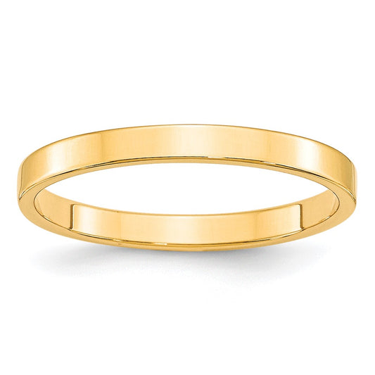 Solid 10K Yellow Gold 2.5mm Light Weight Flat Men's/Women's Wedding Band Ring Size 7.5