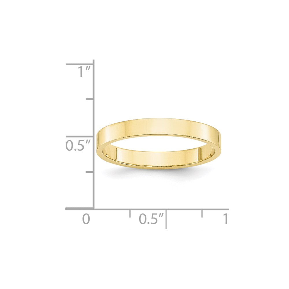 Solid 10K Yellow Gold 3mm Light Weight Flat Men's/Women's Wedding Band Ring Size 6
