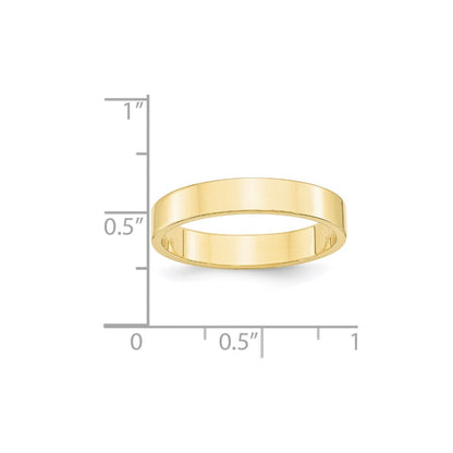 Solid 10K Yellow Gold 4mm Light Weight Flat Men's/Women's Wedding Band Ring Size 6.5
