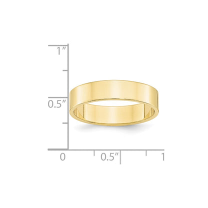 Solid 10K Yellow Gold 5mm Light Weight Flat Men's/Women's Wedding Band Ring Size 11.5
