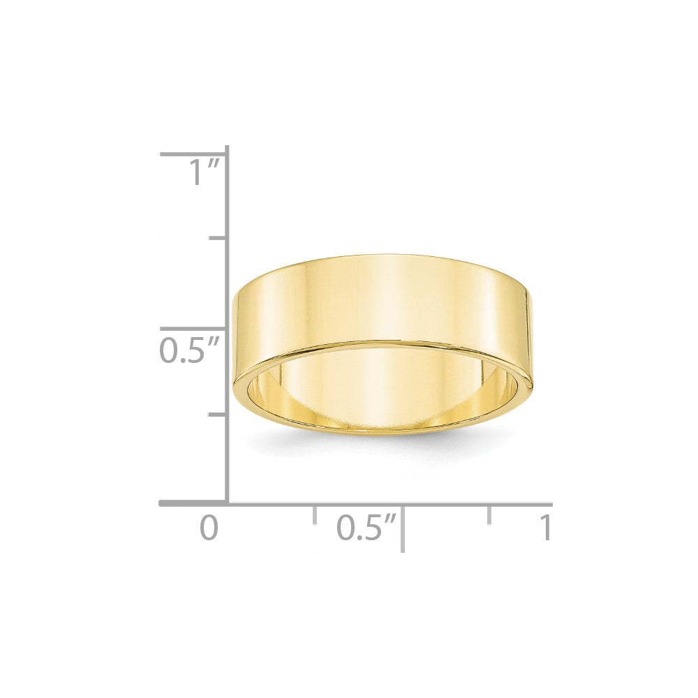 Solid 10K Yellow Gold 7mm Light Weight Flat Men's/Women's Wedding Band Ring Size 11