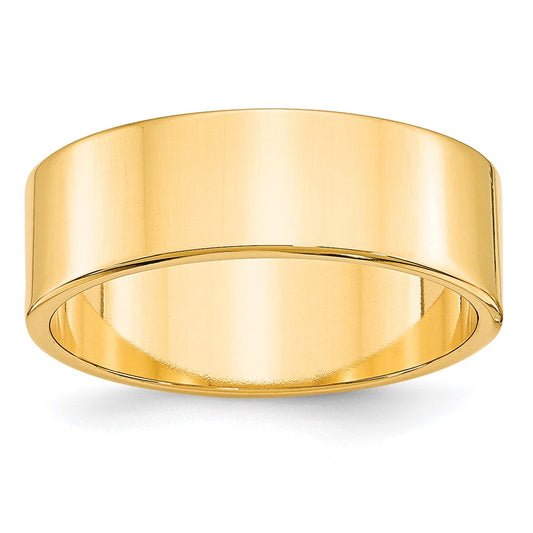 Solid 10K Yellow Gold 7mm Light Weight Flat Men's/Women's Wedding Band Ring Size 4