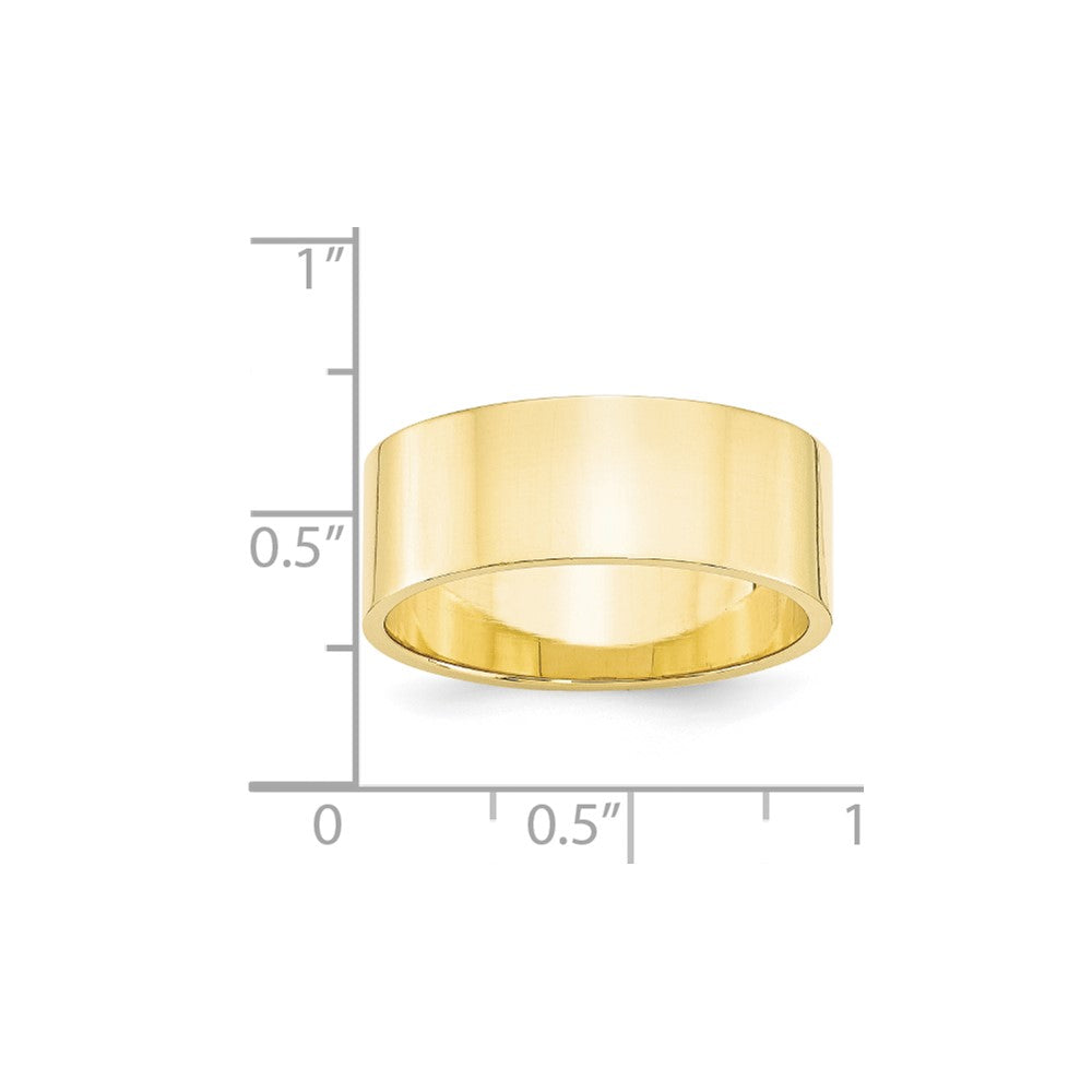 Solid 10K Yellow Gold 8mm Light Weight Flat Men's/Women's Wedding Band Ring Size 13.5