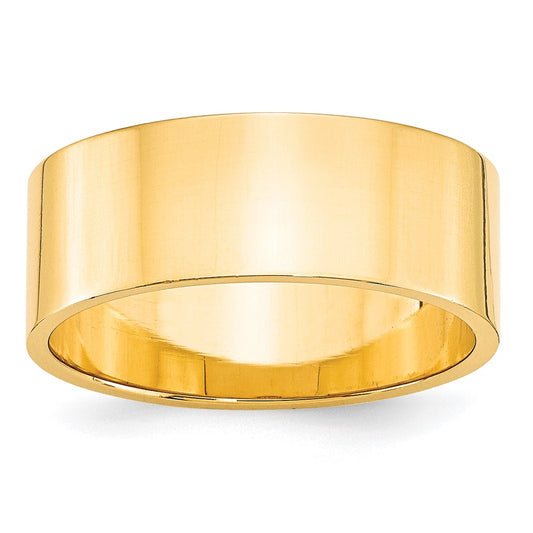 Solid 10K Yellow Gold 8mm Light Weight Flat Men's/Women's Wedding Band Ring Size 13.5