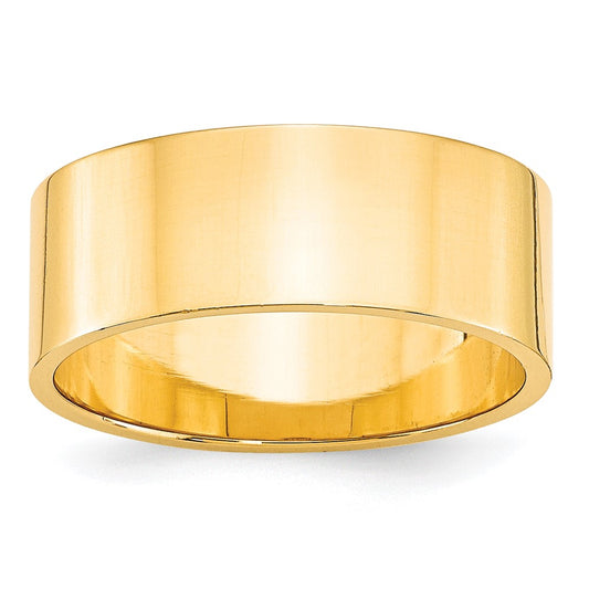 Solid 10K Yellow Gold 8mm Light Weight Flat Men's/Women's Wedding Band Ring Size 7
