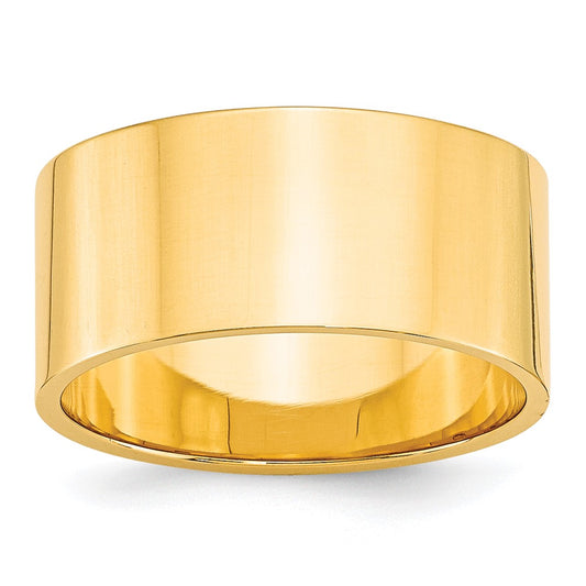 Solid 10K Yellow Gold 10mm Light Weight Flat Men's/Women's Wedding Band Ring Size 5