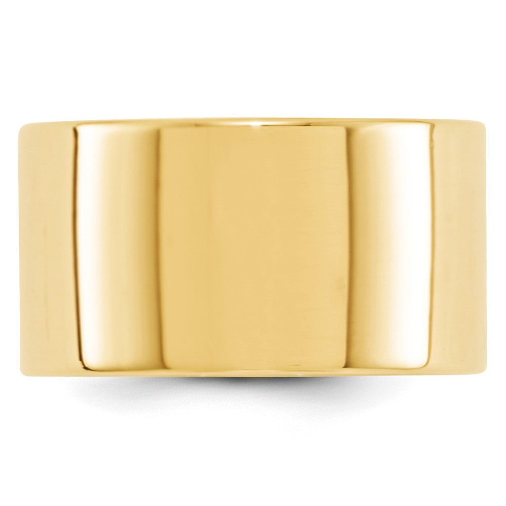 Solid 10K Yellow Gold 12mm Light Weight Flat Men's/Women's Wedding Band Ring Size 7.5